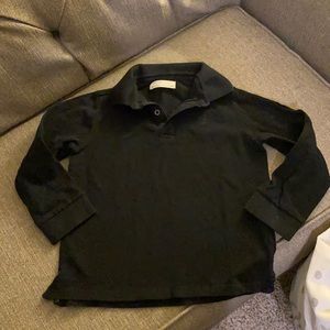 Zara black long-sleeve polo
